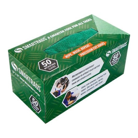 Monarch Brands SmartRags Microfiber Cleaning Cloths, 12" x 12", Green, 50 Rags/Box - M950G M950G